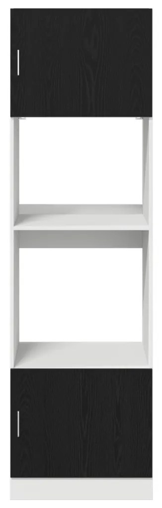 Mikrohullámú Szekrény Fekete Tölgy 60x57x207 cm Fa Kialakítással