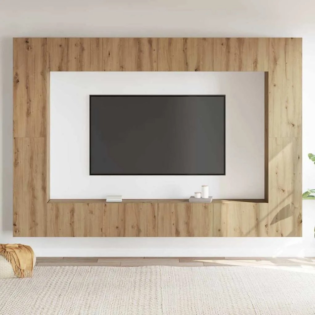TV szekrény garnitúra 8 pcs kézműves tölgy Közepes Faanyag