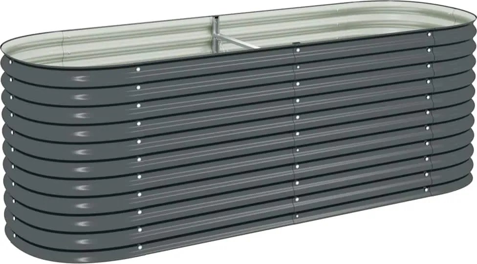 vidaXL szürke horganyzott acél kerti magaságyás 240 x 80 x 81 cm