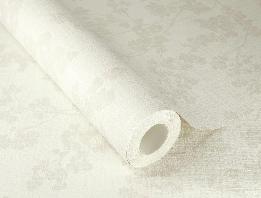 Vinyl tapéta flizelin mosható fehér lenvászon anyag levelek