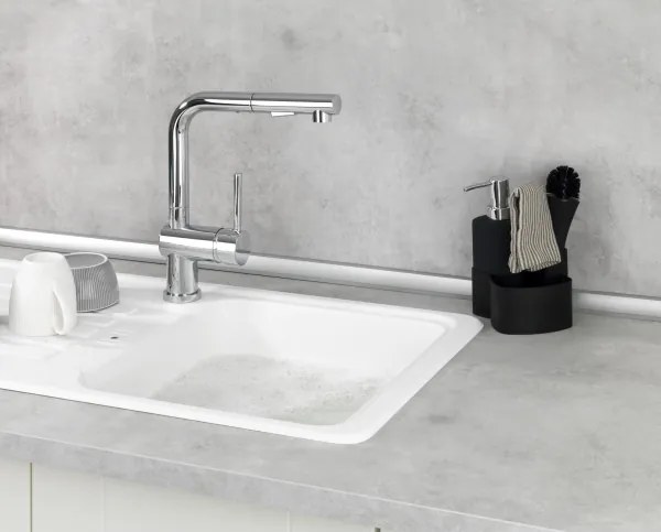 WENKO 3620127800 - EMPIRE mosókészlet 11x19 cm, fekete/ezüst