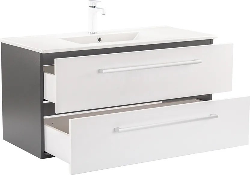 Vario Clam 100 alsó szekrény mosdóval antracit-fehér