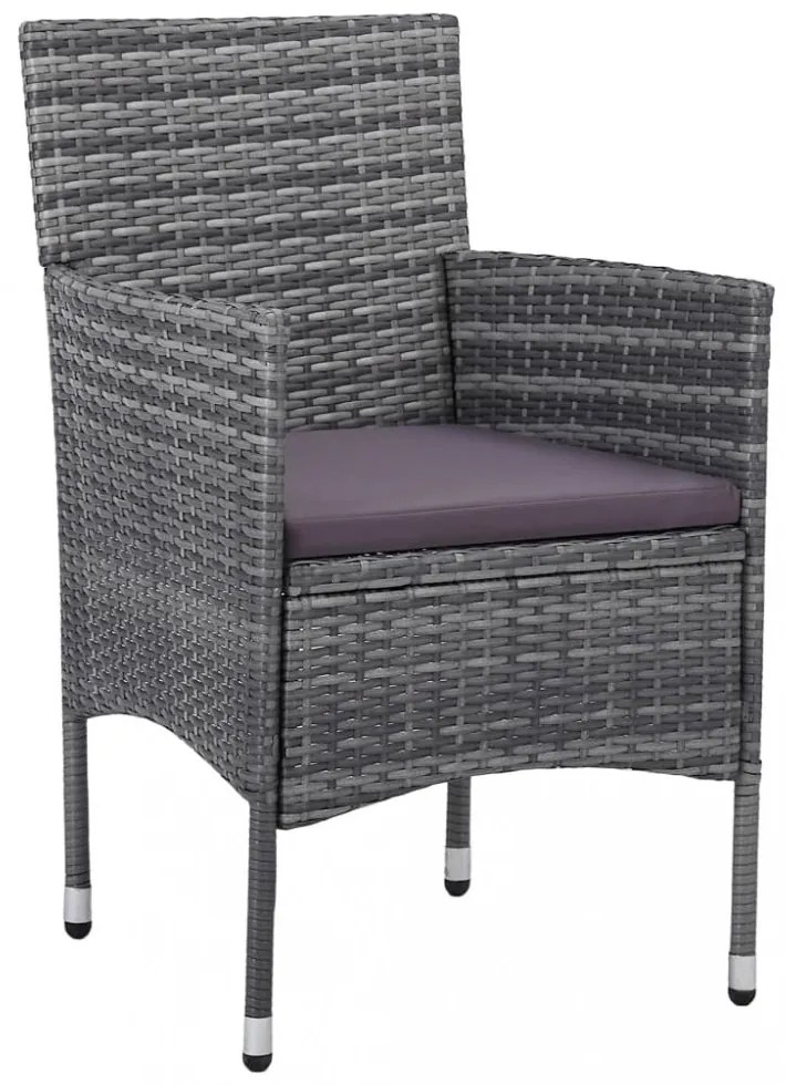 vidaXL 5 részes szürke polyrattan kerti étkezőgarnitúra