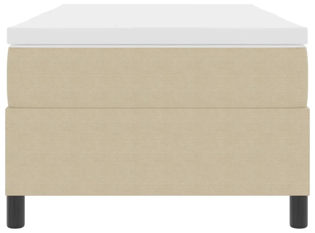 Box Spring Ágy Matrac Készlettel Bézs, Fehér Kord szövet