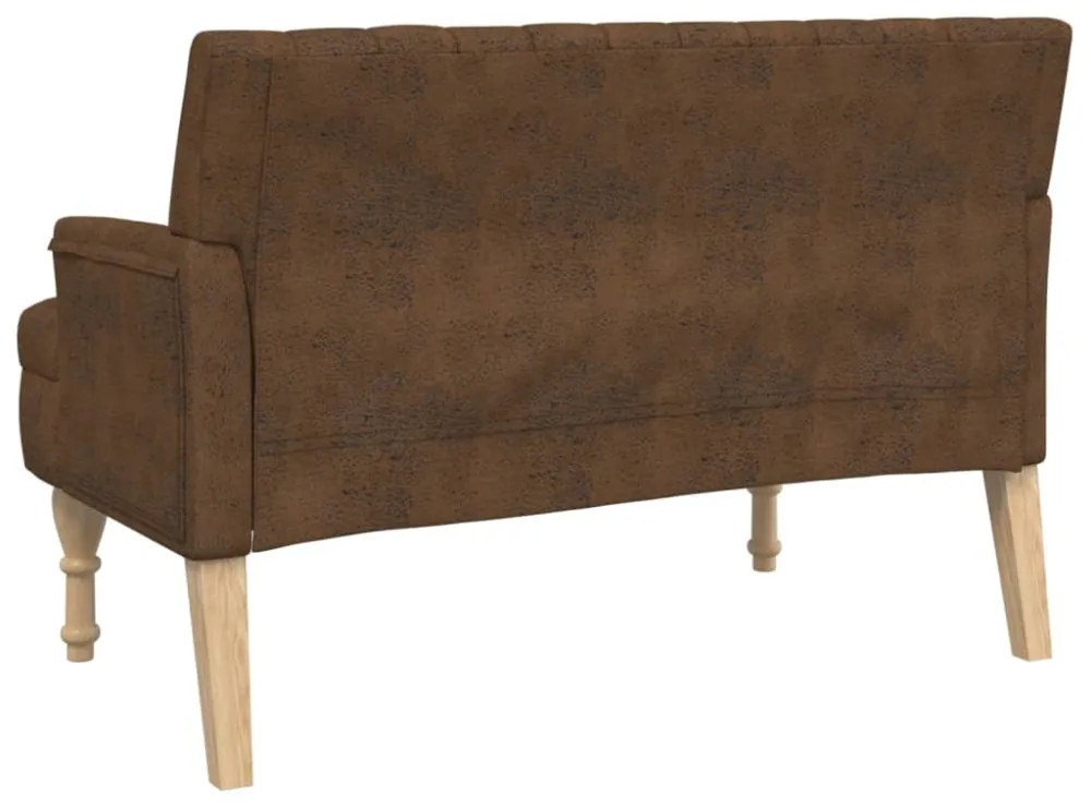 barna műbőr pad párnákkal 113x64,5x75,5 cm