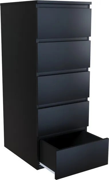W5 fiókos szekrény, fekete