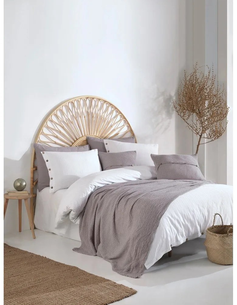 Fehér kétszemélyes-hosszabbított renforcé pamut ágyneműhuzat 240x220 cm Como Striped – Mila Home Luxury