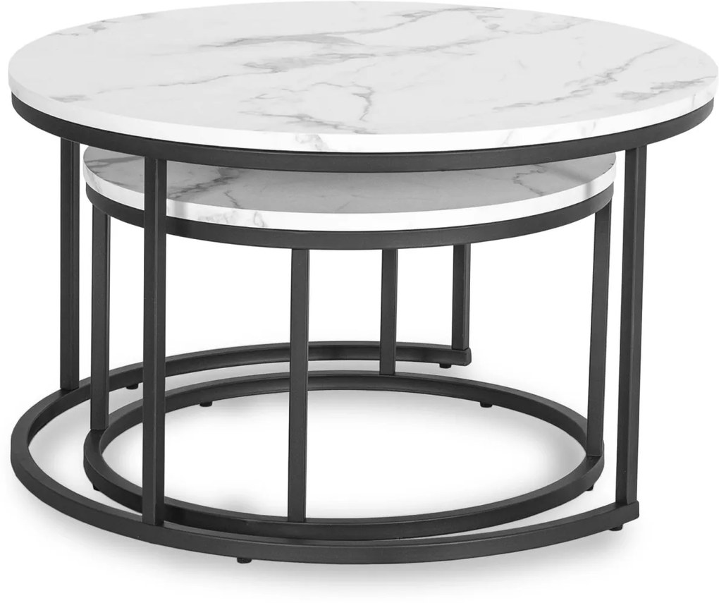 Dohányzóasztal Szett, Fehér Márvány DAFNE MAX