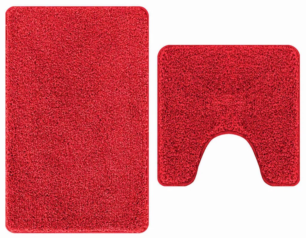 Csúszásmentes fürdőszőnyeg készlet 2 pcs Piros PP
