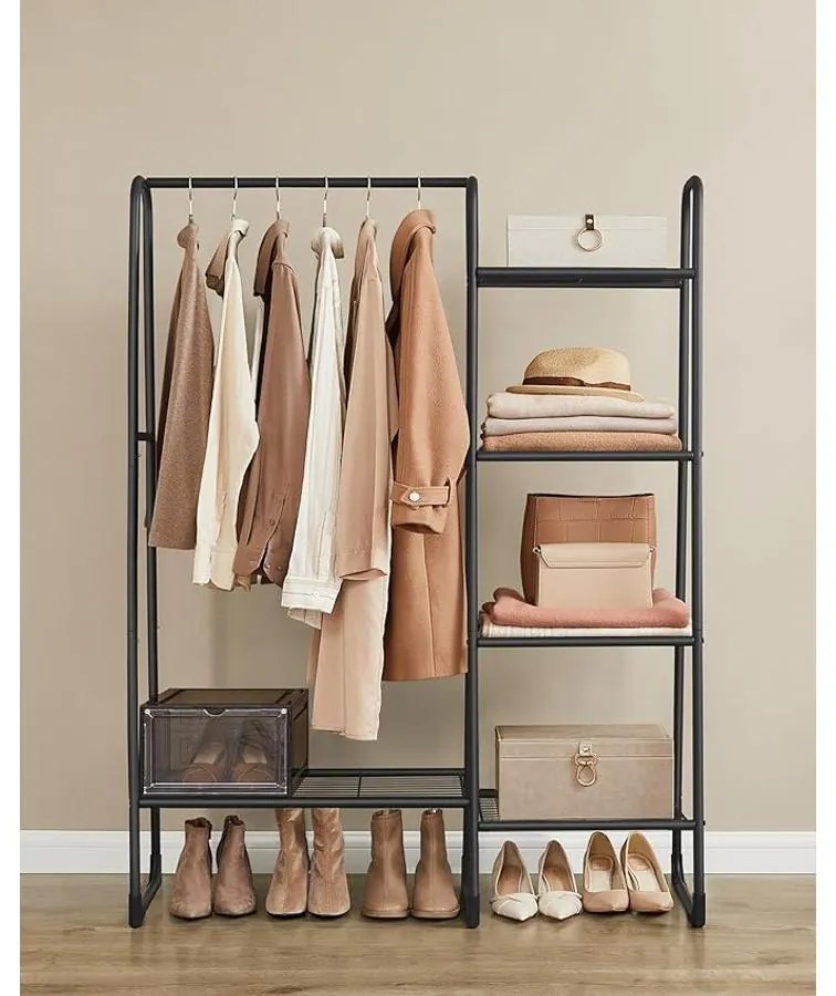 SONGMICS ruhatartó állvány, szabadon álló ruhafogas, fekete színben