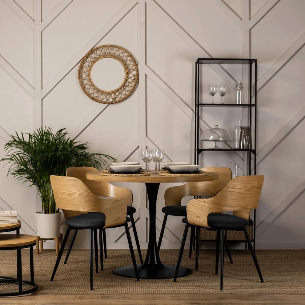 Étkezőgarnitúra 4 db. Orbi székkel. Asztal: LINO 100 cm