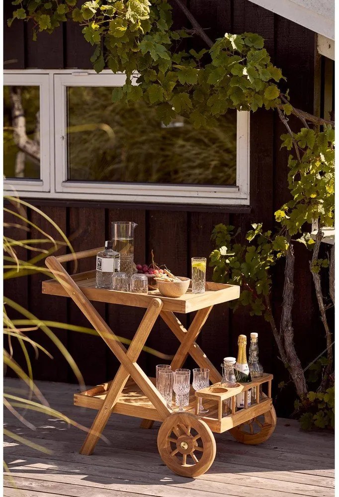 Tömörfa gurulós zsúrkocsi 50x86 cm Pasaku – House Nordic