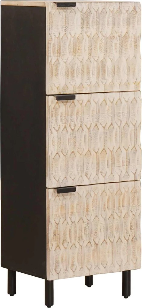 vidaXL Magasfiú Fehér mosott felület 40 x 33 x 110 cm Tömör Mangófát