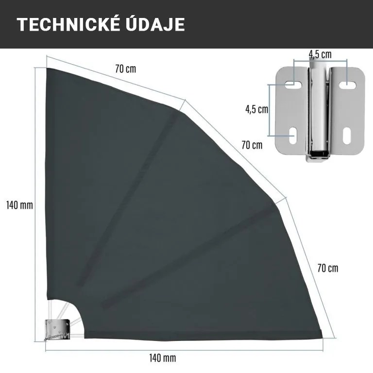 STILISTA Erkély árnyékoló 140 x 140 cm zöld