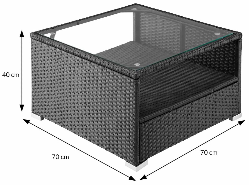 Casaria® Kerti rattan készlet XXL - szürke/antracit párnák