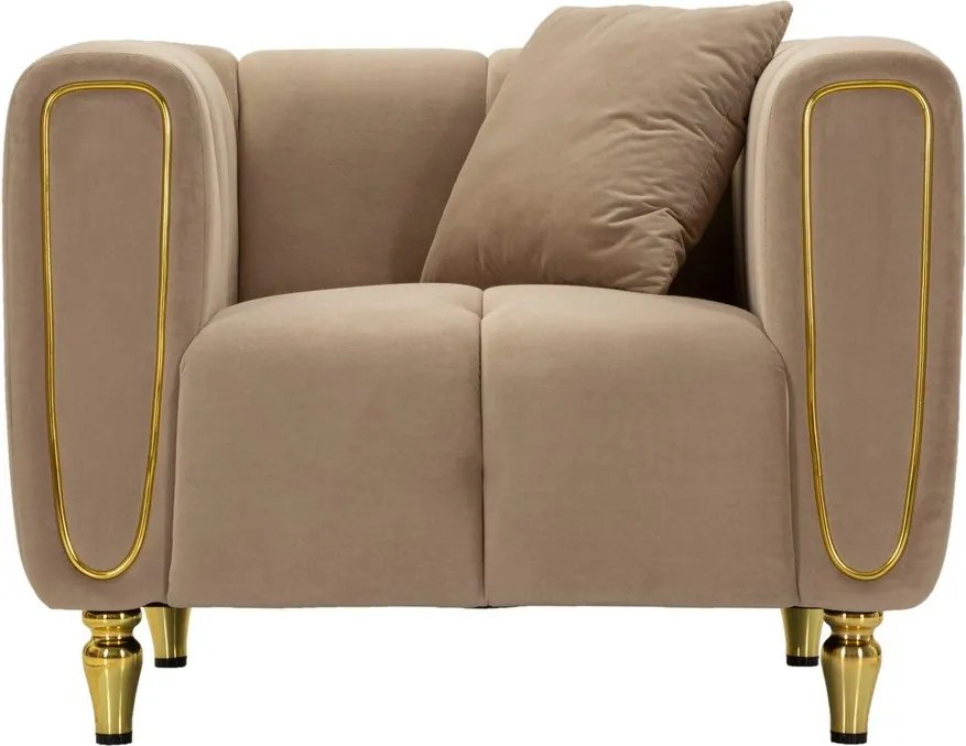 Szürkésbarna bársony fotel Alma – Mauro Ferretti