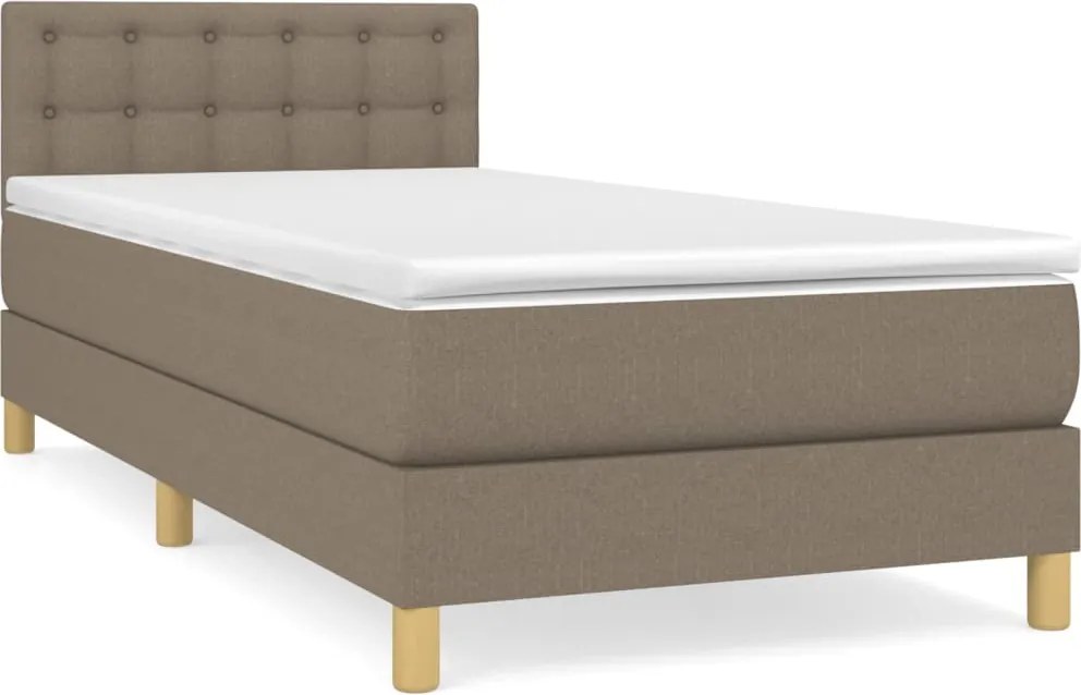 vidaXL tópszínű szövet rugós ágy matraccal 80 x 200 cm