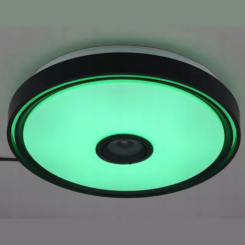 LED RGB 72W mennyezeti lámpa, távirányító, Bluetooth, dallamok, hangerő és fényerőszabályozás, Android és iOS, 50 cm