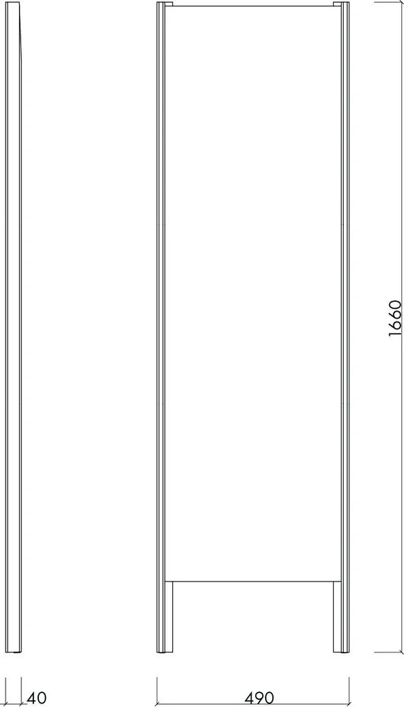 Álló tükör tömörfa kerettel 49x166 cm Lun – noo.ma