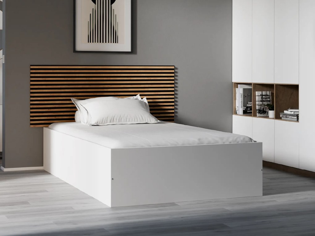 BELLA ágy 120 x 200 cm, fehér Matrac: Somnia matrac 18 cm, Ágyrács: Lamellás ágyráccsal