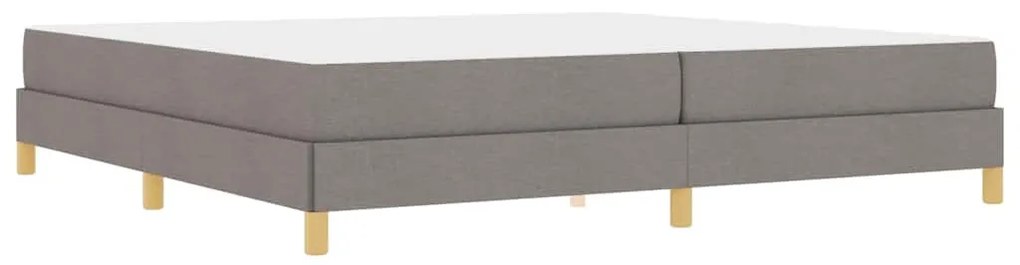 Boxrugós ágy Taupe és Barna 200 x 200 cm Textil és mérnöki fa