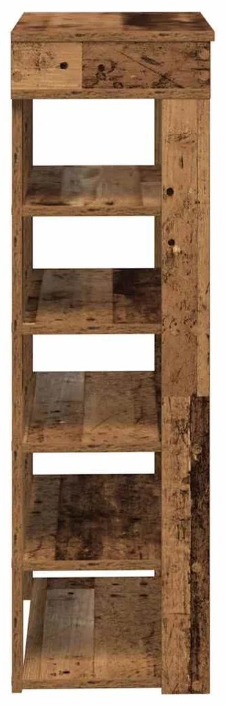 antik fa szerelt fa cipőtartó 60x30x98 cm