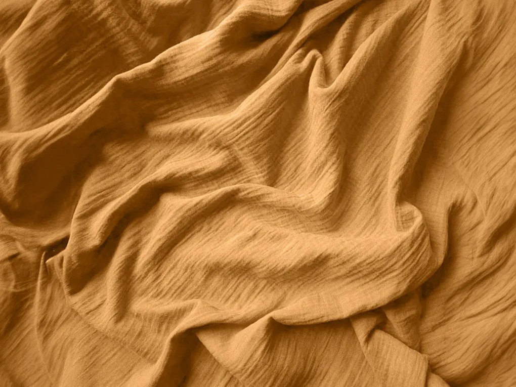 Muszlin ágynemű MUSSARI mustár színű Ágyneműhuzat mérete: 70 x 90 cm | 140 x 200 cm