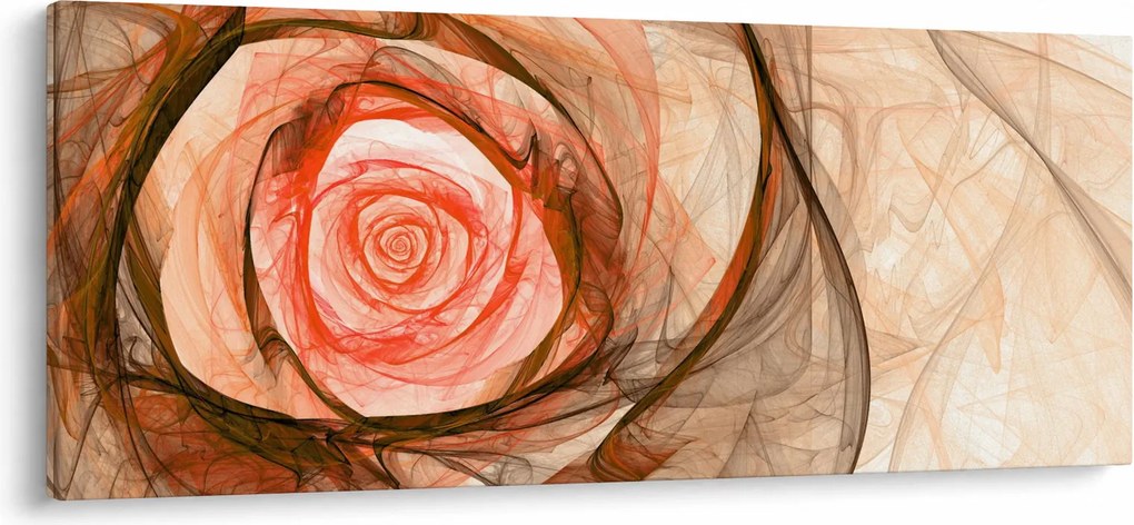 Kép - Absztrakt rózsaszín rózsaszín fehér háttérrel (120x50 cm)