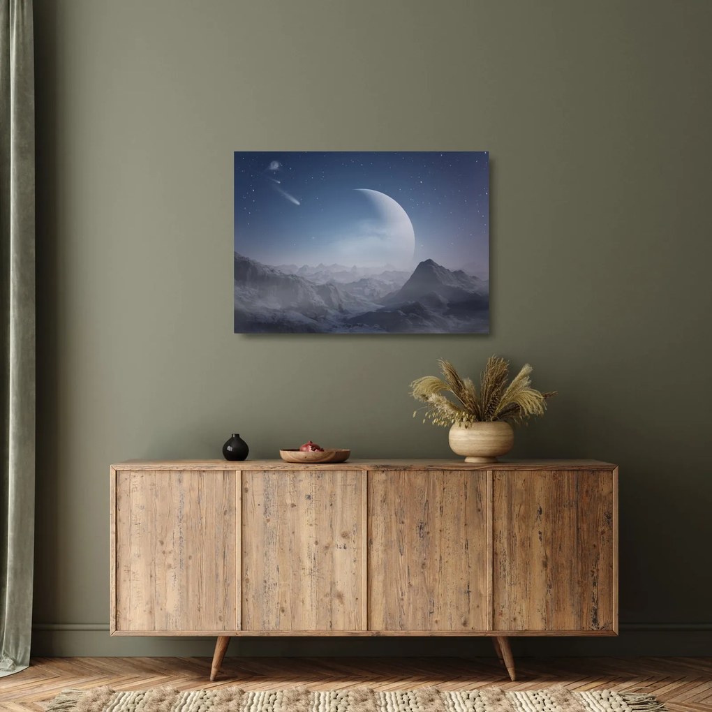 Kép - Ég a a sziklák felett (üvegen) (70x50 cm)