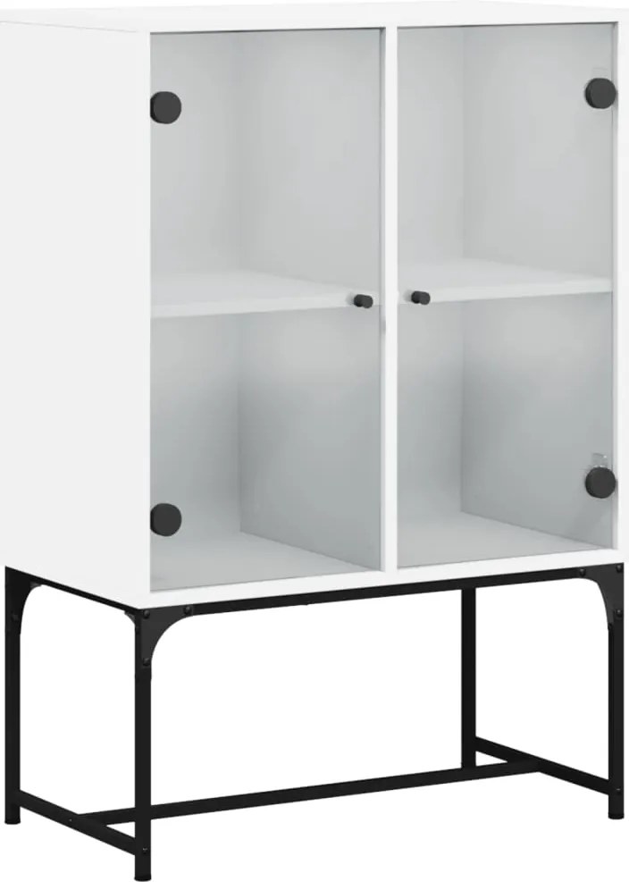 vidaXL fehér kisszekrény üvegajtókkal 69x37x100 cm