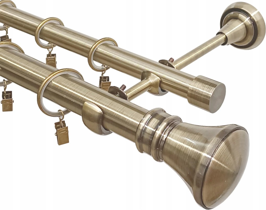 Függönykarnis Dupla Fém Arany Függönykarnis 25 19 MM 320 CM Galvanizált