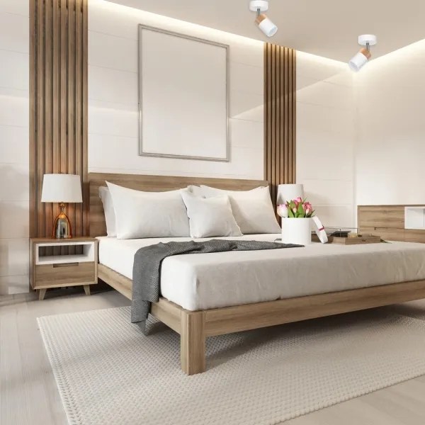 spotlámpa JOKER WHITE WOOD 1xGU10/8W/230V