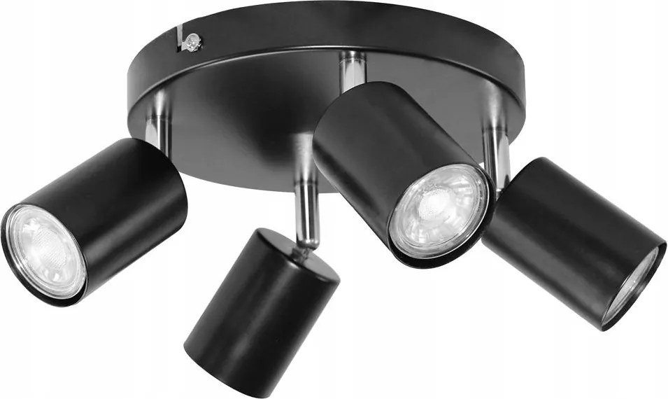 Rino Sp 4, fali-mennyezeti lámpatest, GU10 max. 4x50W, IP20, fekete