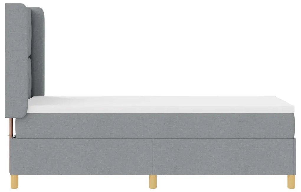 Boxspring Ágy Mattal & LED Fény Szürke 80x200 cm Szövet