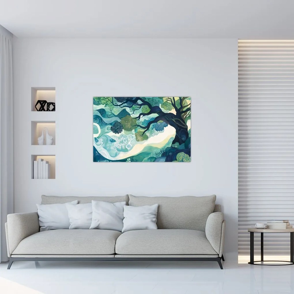 Kép – Az életfa zöld lombkoronája (90x60 cm)