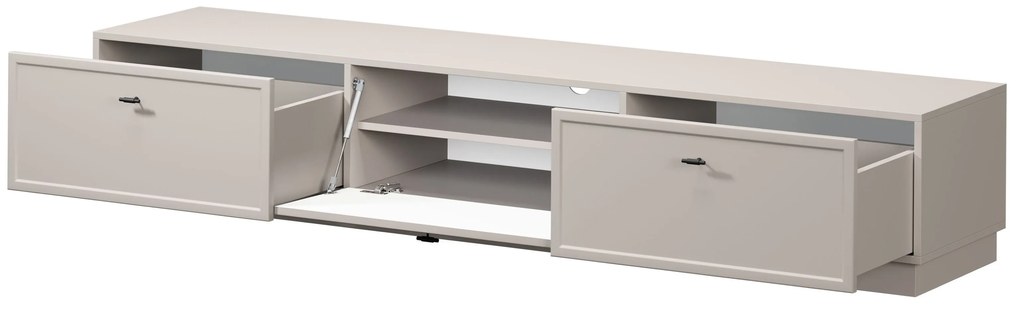 Lorini TV-szekrény 200 cm fiókokkal - kasmír / fekete T-bar fogantyúk