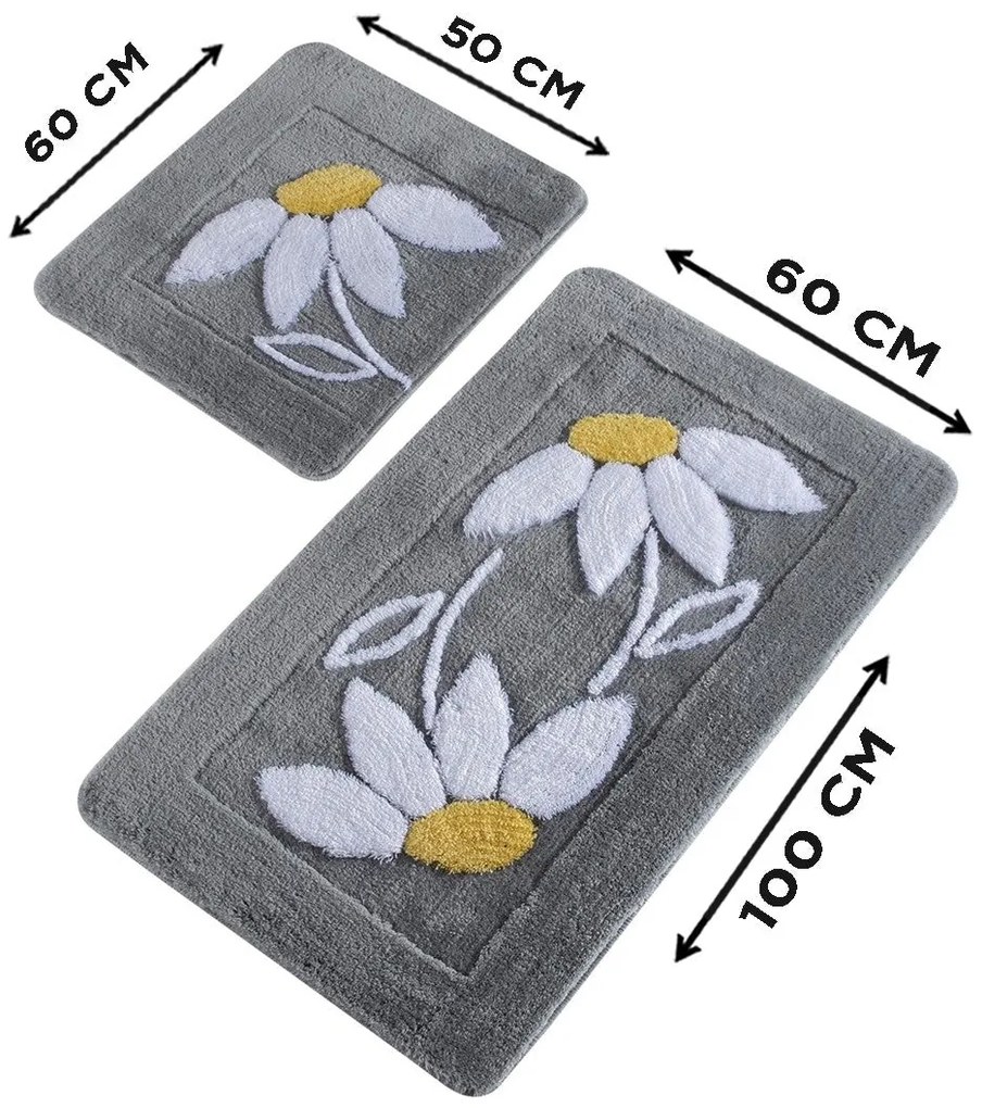Fürdőszobaszőnyeg Szett (2 db) Daisy - Szürke