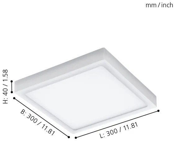 Eglo 96494 - ARGOLIS kültéri mennyezeti LED-lámpatest, 22 W, IP44