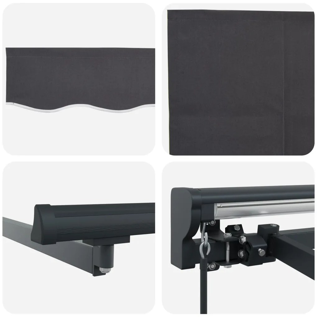 Kézi Behúzható Napellenző Narancs és Fehér 350x250 cm