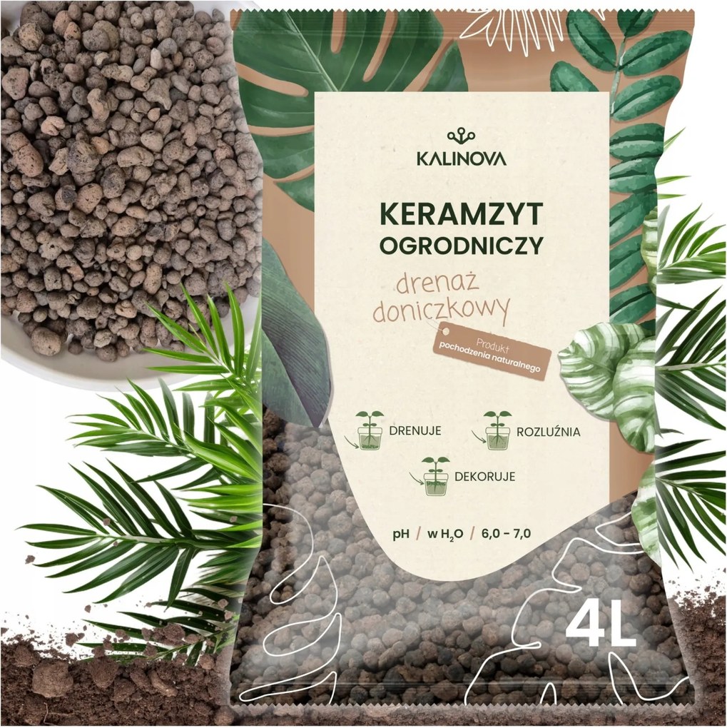 Kerámia Kertészeti Cserepes Aljzatkiegészítés Vízelvezetés a cserép aljára 4L