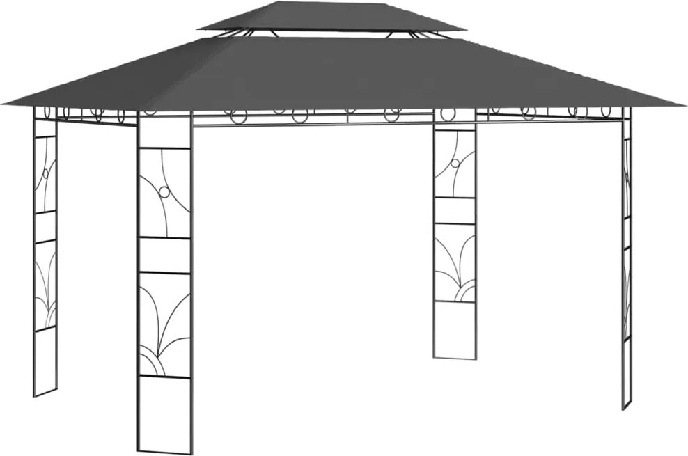 vidaXL antracitszürke pavilon 4 x 3 x 2,7 m 160 g/m²