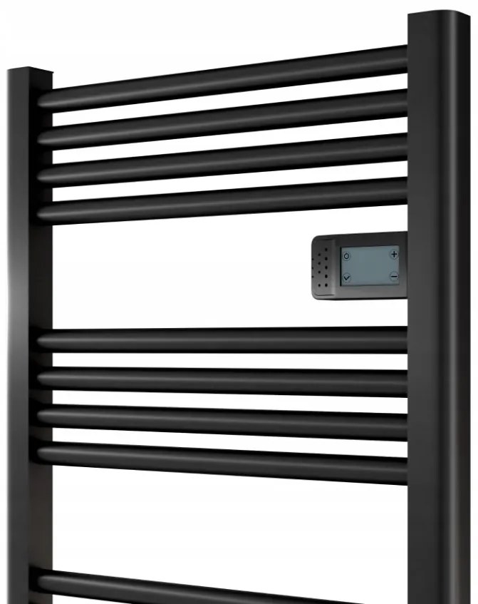 Erga Pago, elektromos fűtőelem 540x960 mm digitális termosztáttal, 500W, fekete matt, ERG-PAGO/960/540/BLACK/EL