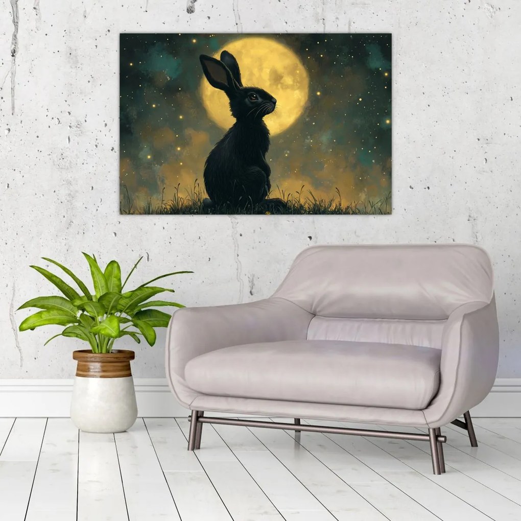 Kép - Nyúl és hold (90x60 cm)