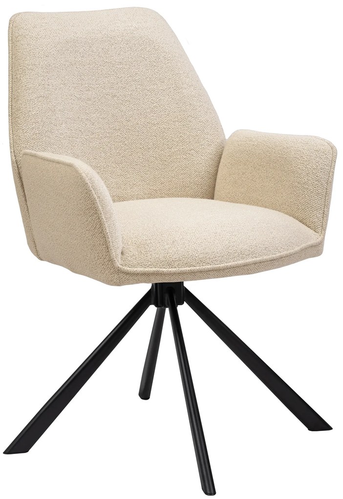 MAZZONI EXPORT YUNI Krémszínű (Monza 90 szövet) - MODERN BOUCLÉ KÁRPITOZOTT FORGÓSZÉK NAPPALIBA/ÉTKEZŐBE/LOFT IRODÁBA