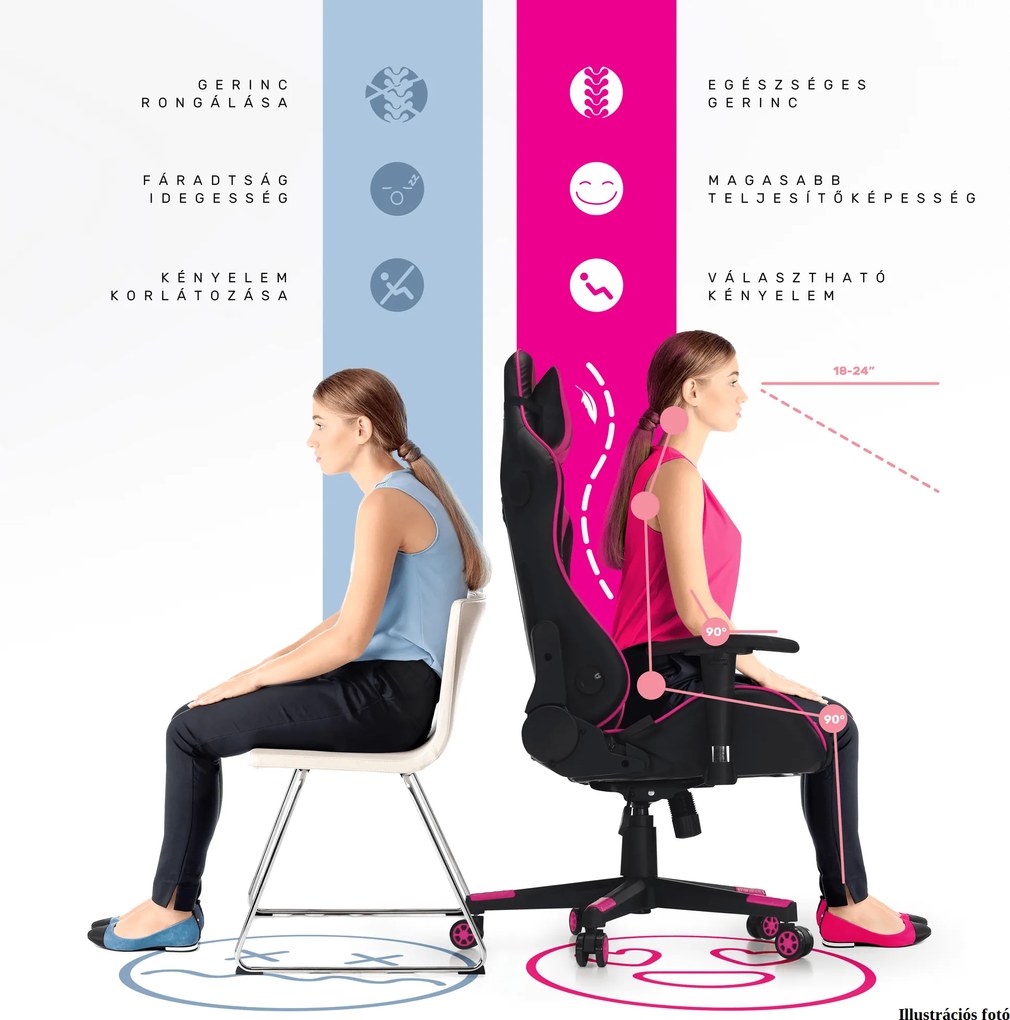 Irodai/gamer fotel, fekete/fehér/bézs, OZGE 2 NEW