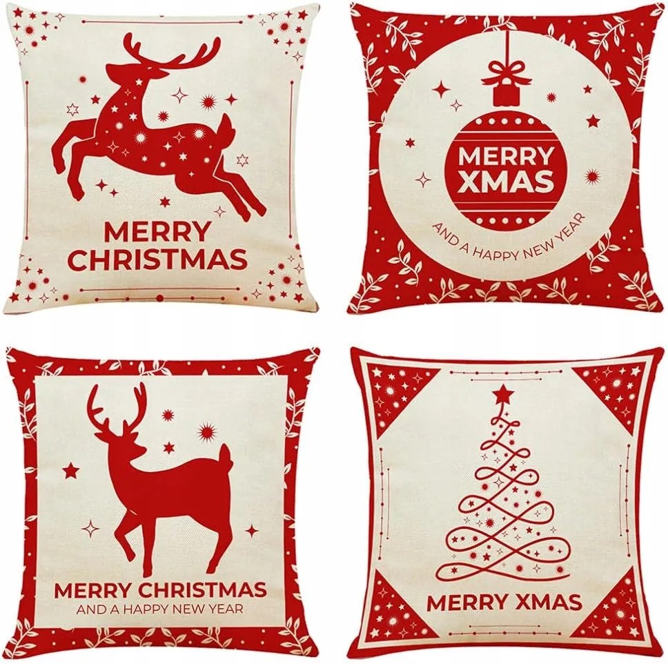 Karácsonyi párnahuzat 45x45 cm 4 db-os szett Karácsony