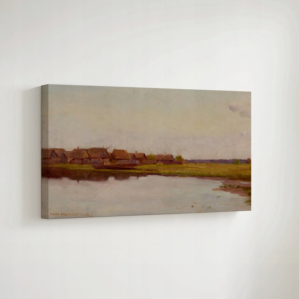 Vászonkép Falu a víz felett Józef Chełmoński 1913r. 70x50cm