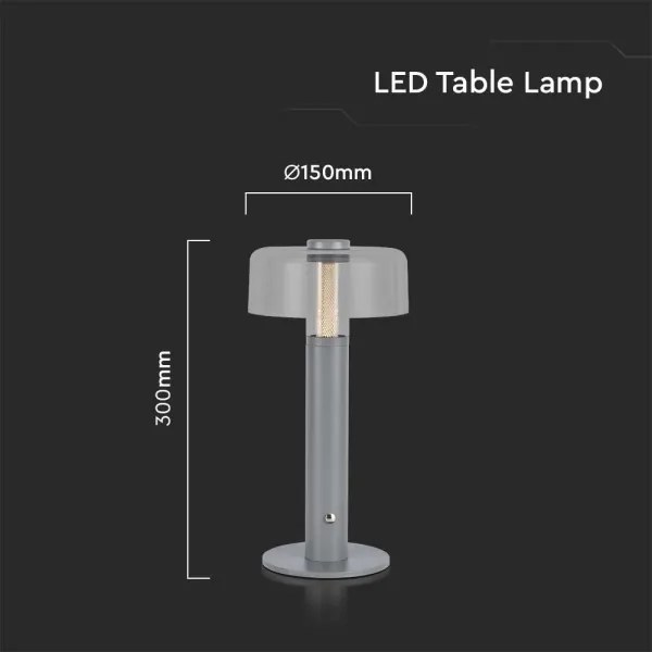 LED Dimmelhető tölthető asztali lámpa LED/1W/5V 3000K 1800 mAh szürke