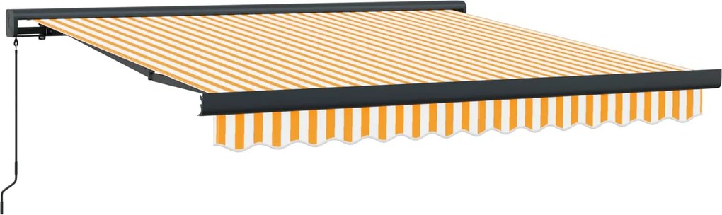 vidaXL Behúzható napellenző Sárga és Fehér 300 x 250 cm Szövet és Fém