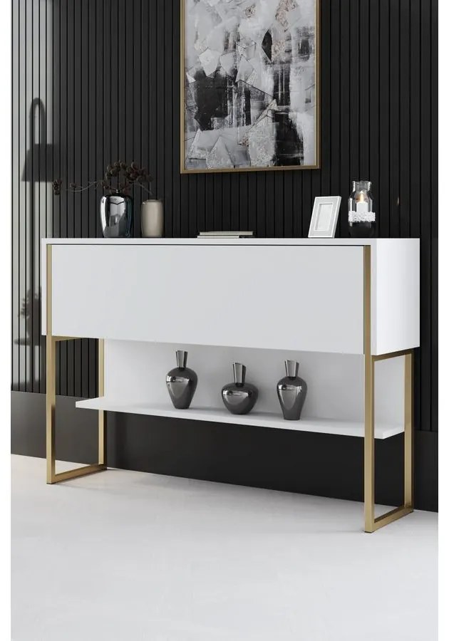 Komód Luxe - Gold, White